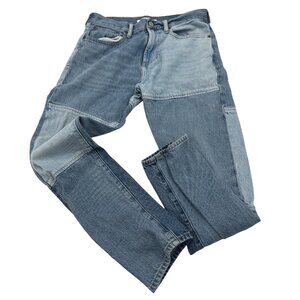 Pacsun Mens Slim Taper Patchwork Jeans Size 31x32 Blue Denim